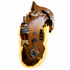 Tábua Rústica Porta-Bebidas com Abridor