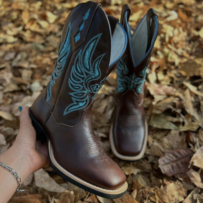 Bota Texana Feminina Ágata Cruz Azul