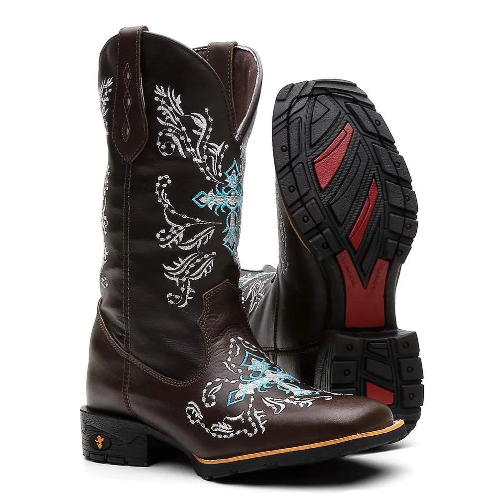 Bota Texana Feminina Cruz Azul