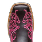 Bota Texana Feminina Floral Rosa