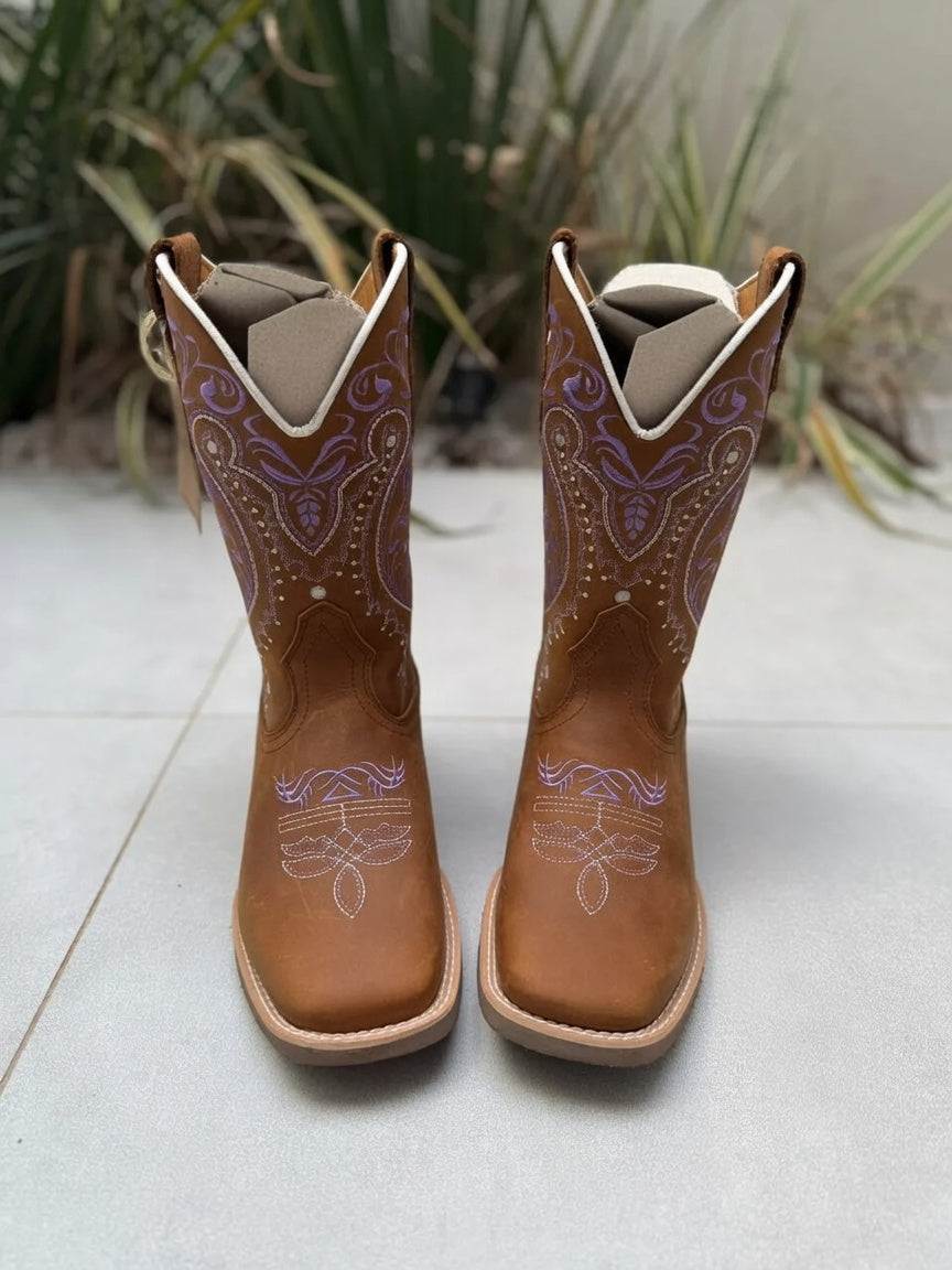 Bota Texana Feminina Tribal Roxo